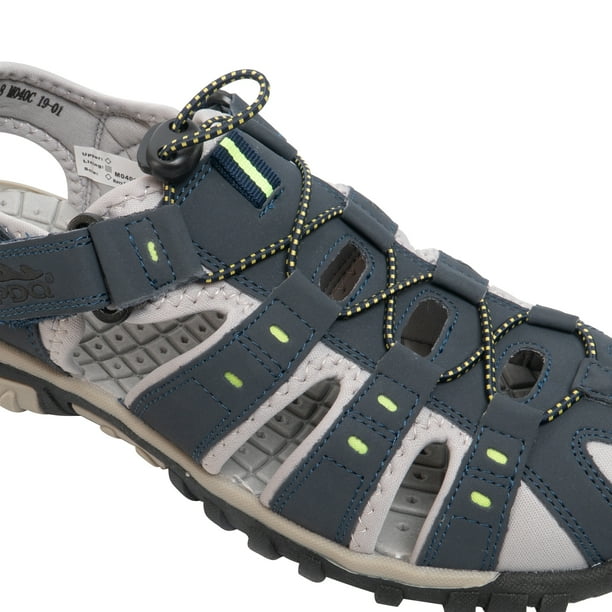 PDQ Mens Toggle Touch Fastening Synthetic Nubuck Trail Sandals
