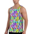thumbnail image 2 of Fuzoiu Graffiti Pineapples Print Men's Workout Tank Tops,Sleeveless Gym Shirt Quick Dry,Fitness Bodybuilding T-Shirt,Muscle Athletic Workout Tee-X-Large, 2 of 7