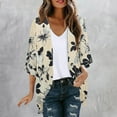 thumbnail image 2 of Taqqpue Womens Cardigan Floral Printed Short Sleeve Open Front Shirts Summer Casual Lightweight Quick Dry Side Split Cover Ups, 2 of 5