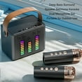 thumbnail image 3 of Mics Speaker Set, Portable  Speaker with Dual Microphone Set Home Karaoke Machine Karaoke Mics Speaker System, 3 of 7