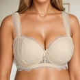 thumbnail image 2 of Fiaer Women's Push Up Lace Bras Underwire Adjustable with Wide Strap Lingerie Shaping Support Bra Beige 80B, 2 of 5