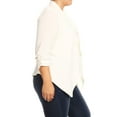 thumbnail image 3 of Women's Solid Casual Plus SizeDraped Cardigan Blazer Jacket, 3 of 5