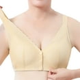 thumbnail image 3 of khonts,Women's Front Snap Closure Support Bras for Older Women Full Coverage Sleep Everyday Bra Wireless Comfort Bralettes Beige 42, 3 of 3