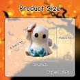 thumbnail image 2 of Halloween Mini Ghost Figurine, Funny Resin Ghost Statue, Cute Decor for Halloween Decorations Bookshelf, Terrace, Bedroom,Porch and Tabletop, 2 of 9