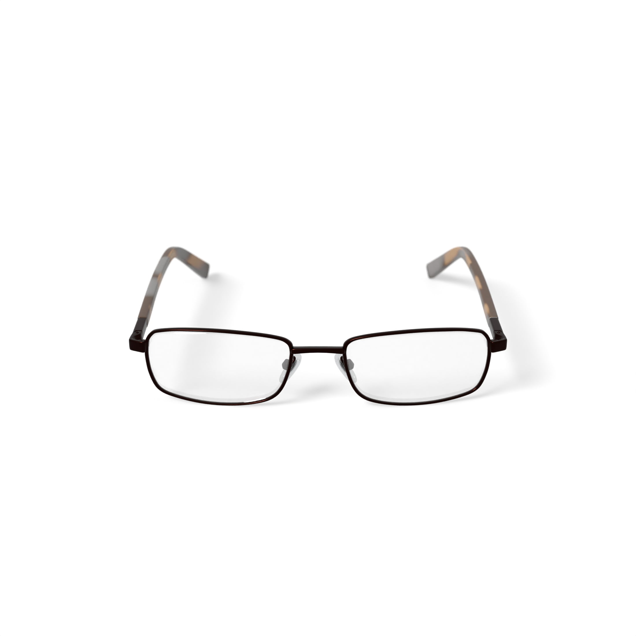 Walmart Men's FM9210 Rectangular Prescription Eyeglasses with Case, Dark Brown