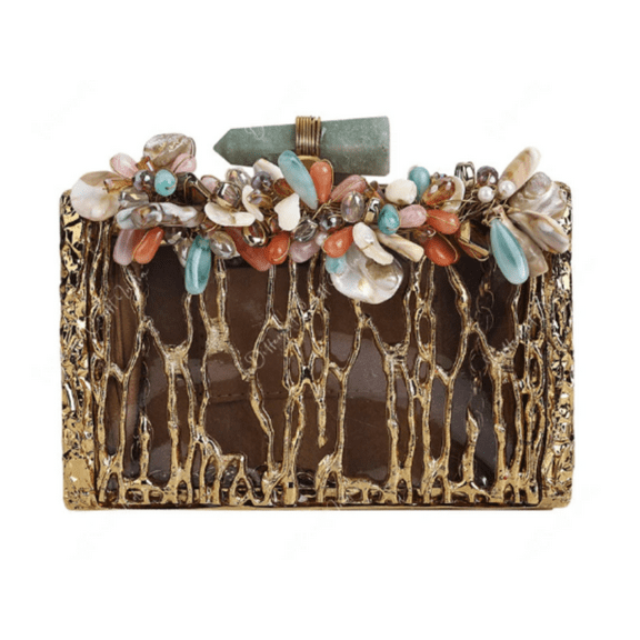 Different Craft India Hand Casted Brass Clutch Handbag for Women, Stylish Bag, Crossbody Bag