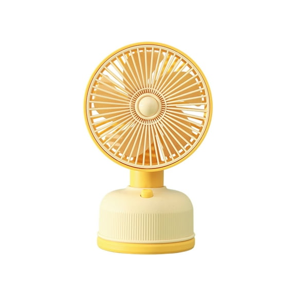 Rechargeable Mini Desk Fan, Quiet USB Powered Fan, Desktop Fan with Multiple Speed, Table Fan for Home Office (Yellow)