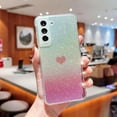 thumbnail image 4 of for Samsung Galaxy S21 FE 5G Case Holographic Iridescent, Gradient Bling Glitter Clear Women Phone Case with Camera Lens Cover Soft Shockproof Cute Heart S21 FE 5G Case 6.4" (Pink Heart), 4 of 6