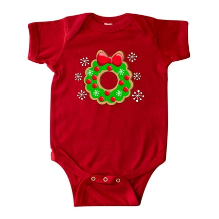 

Inktastic Christmas Wreath Cookie with Snowflakes Gift Baby Boy or Baby Girl Bodysuit