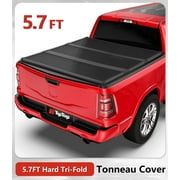 TIPTOP Tri-Fold Hard Tonneau Cover Truck Bed FRP On Top For 2009-2023 Ram1500 with 5'7" Box (67.4") Bed w/o RamBox | TPM3 |