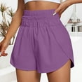thumbnail image 2 of frariair Women's High Waisted Lightweight Stretch Sports Shorts Moisture Wicking Elastic Yoga Shorts For Casual Running Gym Training Purple, 2 of 5