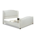 thumbnail image 5 of Carmen King Upholstered Wingback Panel Bed Frame, Antique White, 5 of 10