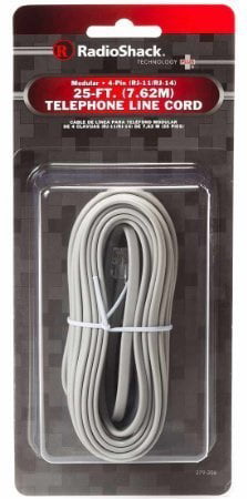 4 Pack Lot 6.5ft Telephone Phone Line Cord Cable 6P4C RJ11 DSL Modem Fax Phone 