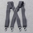 thumbnail image 2 of 25cm Width Unisex Adult Suspenders Men 4 hooks Suspender Adjustable Elastic X Back Women Braces Solid Color, 2 of 5