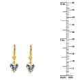 thumbnail image 2 of Precious Stars 14K Yellow Gold Cubic Zirconia Heart Dangling Earring Studs, 2 of 3