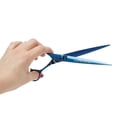 thumbnail image 6 of Dog Cat Pet Lefty Grooming Shears Blue Titanium Pro Quality Left Hand Scissors (Thinning Shears), 6 of 12