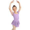 thumbnail image 2 of hengsof Girls Solid Color Dance Leotard Sweet Ruffle Sleeve Round Neck Mesh Skirt Ballet Practice Romper 3-15 Years, 2 of 7