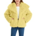 thumbnail image 3 of XIMIN Girls Faux Fur Coat Kids Windproof Thick Fluffy Long Sleeve Cozy Lapel Collar Plush Outerwear Open Front Fuzzy Jacket Warm Winter Shaggy Outwear with Pockets, 3 of 5