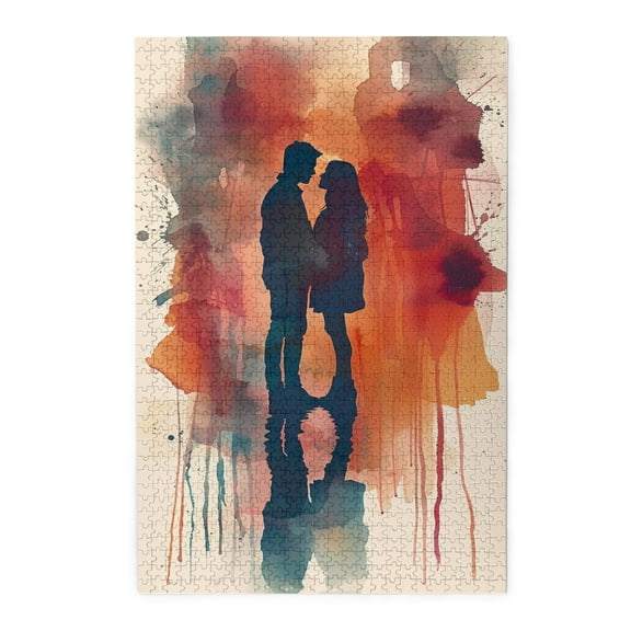 1000 PCS Watercolor Couples 1000 Piece Vibrant Wooden Jigsaw,Enjoy The Puzzle Solving Process,1000 Piece Jigsaw Puzzle For Adults Challenging Charm Puzzle For Game Night,Beautiful Wooden Puzzle Game