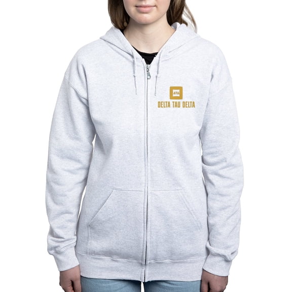 CafePress - Delta Tau Delta Gold Stacked Signature Sweatshirt - Women's Zip Hoodie