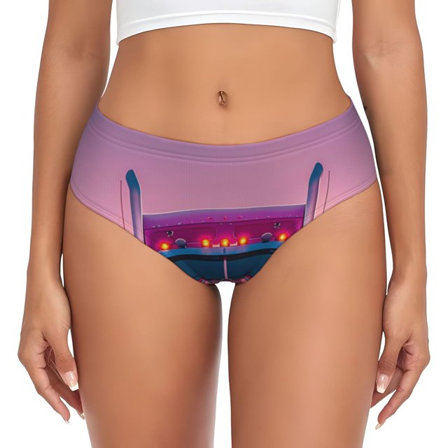 Balery Sunset Truck Highway Ropa Interior de Algodón para Mujer con Dibujo – Braguitas Cómodas y Elásticas, Estilo Clásico-Large