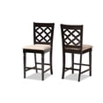 thumbnail image 2 of Baxton Studio Sand Upholstered and Brown Finished Wood 2-Piece Counter Stool Set, 2 of 8