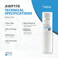 thumbnail image 3 of Viqua AWP110 5 Micron Sediment Filter Cartridge, 2.5x10 in, Fits S1Q-DWS/S2Q-DWS/SC1/SC2.5-DWS UV Systems, NSF Certified, 3 of 7