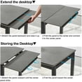 thumbnail image 5 of M optimized Expandable Dining Table, Kitchen Table with Steel Support Legs, Ceramic Desktop, Metal Legs, Modern Dining Table for Living Room, Dining Room, Restaurant, 5 of 7