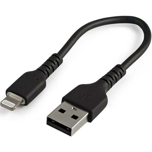 Startech.com 15cm(6 In) Durable Black Type-a To Lightning Cable, Heavy Duty Rugged Aramid Fiber Type A To Lightning /sync Cord, Mfi Certified Ipd/iphone 12 Pro Max - Iphone 7/8/11/11 Pro