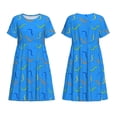 thumbnail image 3 of Bixox Robe d'Été à Manches Courtes pour Femmes Robe Ample Longueur Genou avec Poches-Coloré Serpent, 3 of 7