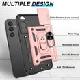 thumbnail image 3 of for Samsung Galaxy A54 5G Case with Anti-Explosion Screen Protector, Heavy Duty Shockproof with 360° Rotation Metal Kickstand [Military Grade] Protective Case for Samsung A54 5G, Rose Gold, 3 of 14
