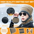 thumbnail image 3 of Tumao 3 PCS Winter Hat Scarf Gloves Set, Slouchy Beanie 3 in 1 Warm Set, Thermal Knitted Winter Hats, Warm Thick Fleece Lined Neck Warmer, Gifts for Women & Men, 3 of 4