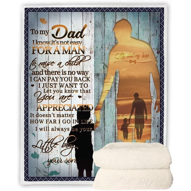 LHSHID Dad Gifts Fathers Day Birthday Gifts from Son Throw Blanket Gifts for Dad Dad Gifts from Son Soft Fluffy Sherpa Warm Throw Blankets for Bed Office and Couch 60x80in