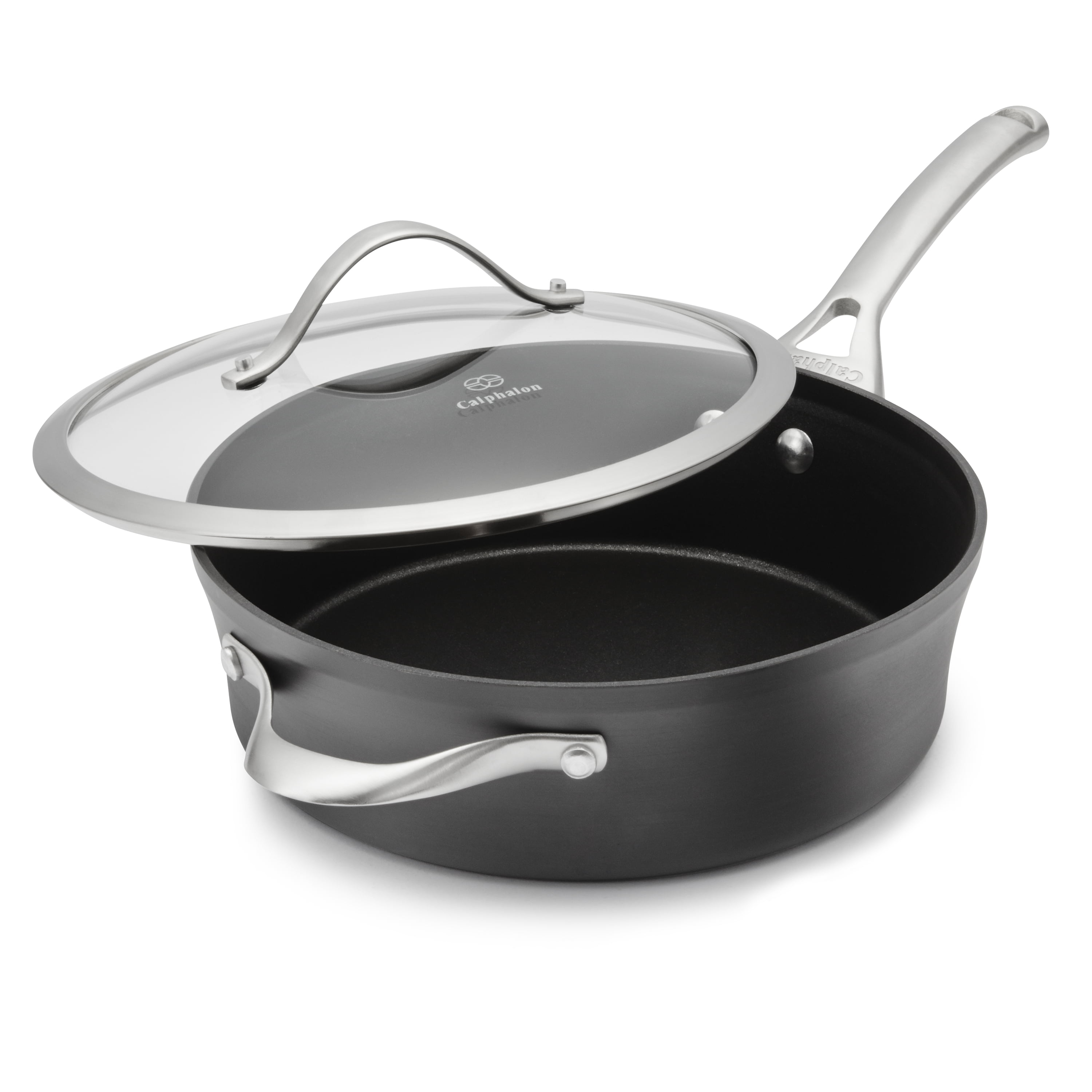 Calphalon Signature 3 qt. Hard-Anodized Aluminum Nonstick 12-Inch Everyday Saute  Pan with Cover 985120890M - The Home Depot
