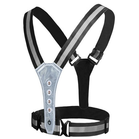 

LED Reflective Gear Vest with High Visibility Safety Gear Black
