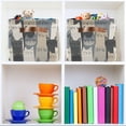 thumbnail image 6 of Yayeee 2 Pack Canvas Storage Basket with Handles for Shelves Fabric Bins Closet Organizer, Blue Cute Cats, 6 of 8