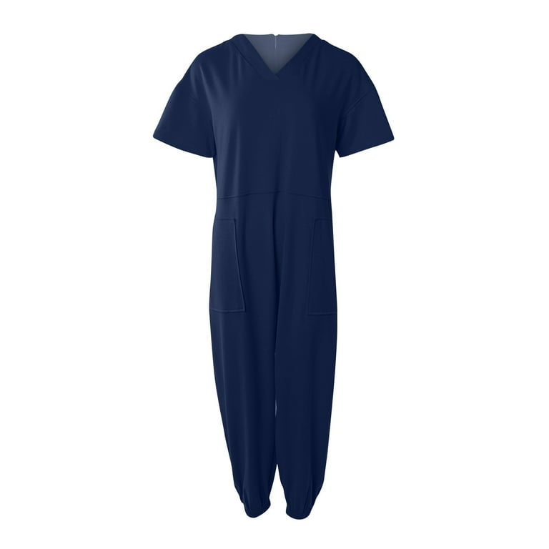 Kagetolytai Jumpsuits for Women Plus Size Womens Casual V Neck