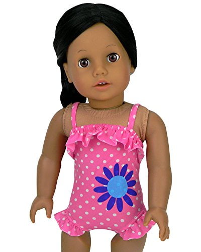 pink polka dot bathing suit