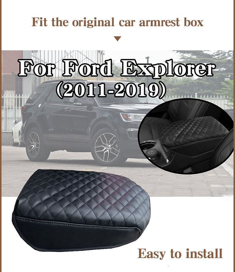 For Ford Explorer 2011-2019 Car Armrest Center Console Box Cover Pad Cushion