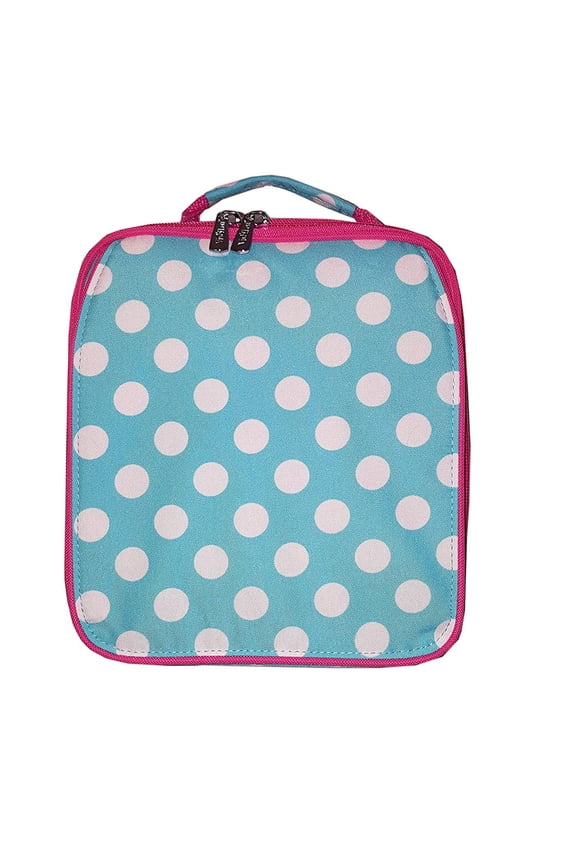 Viv & Lou Aqua Polka Dot Lunch Tote