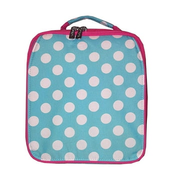 Viv & Lou Aqua Polka Dot Lunch Tote