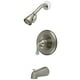 Kingston Brass GKB1637T Water Satin Nickel & Chrome Poli Poignée Simple & Robinet de Baignoire & Douche – image 1 sur 1