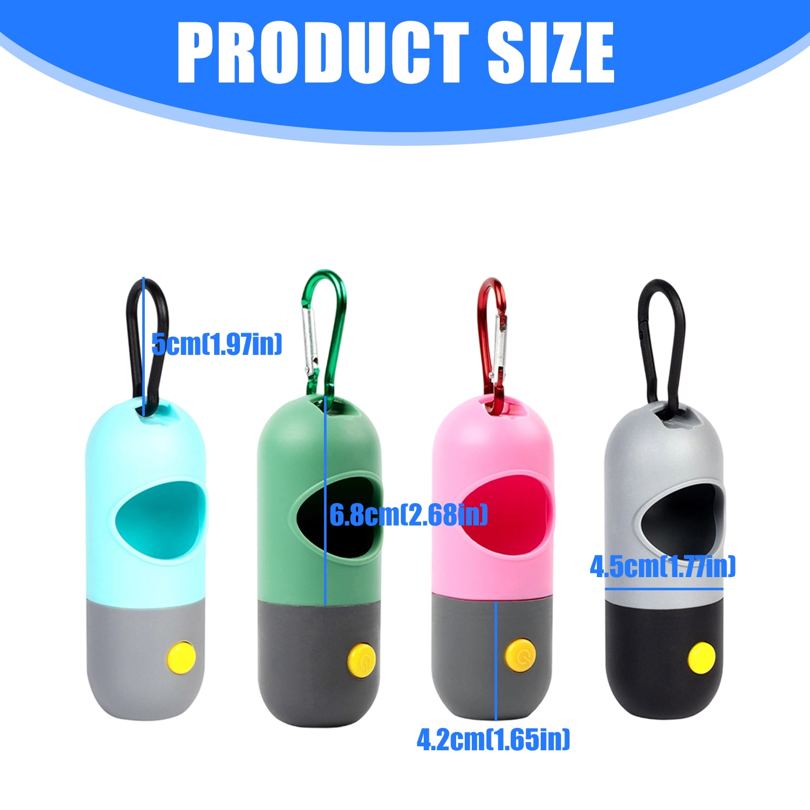 Durability Plastic Dog Poop Bag Dispenser for Pet Owners Easyly Refills and LED Light for Safety During Nighttimes Outdoor