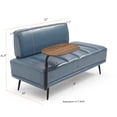 thumbnail image 3 of Jopath 55" W Modern Faux Leather Ottoman Bench with Swivel Tray,Upholstered End of Bed Bench Tray Table for Bedroom,Living Room,Entryway,Grey, 3 of 5