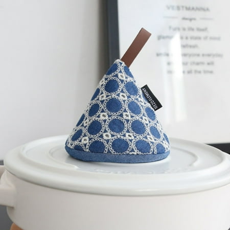 

XingHD Oven Mitt Eco-friendly Heat Resistant Durable Nice-looking Non-Slip Anti-scalding Portable Triangle Cotton Handle Cover Kitchen Tool for Restaurant