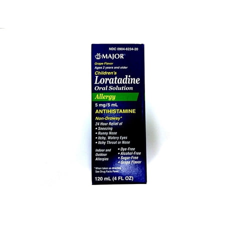 Major Children's Grape Loratadine Oral Allergy Solution, 5 mg, 120 ml
