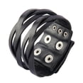 thumbnail image 1 of Pulsera Trenzada Salvador Brazalete Ajustable Hombre Punk Vintage Mujer PU Negro, 1 of 10