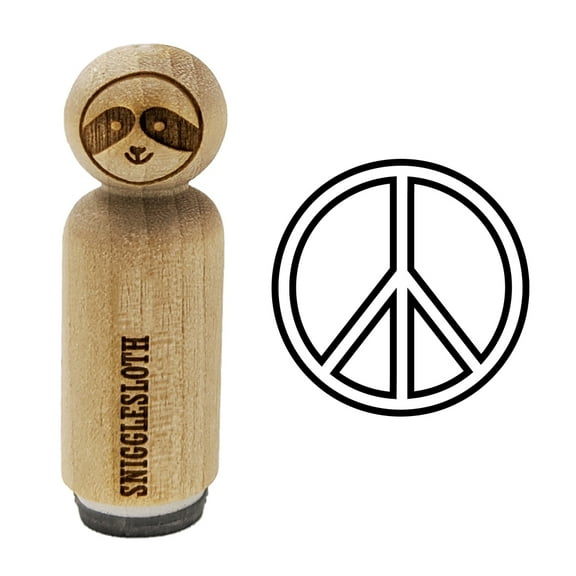 Peace Sign Outline Rubber Stamp for Scrapbooking Crafting Stamping - Mini 1/2 Inch