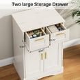thumbnail image 3 of 5-10 Gallon Fish Tank Stand, Aquarium Cabinet Stand | with 2 Drawers, 20.5"L x 11.0"W Tabletop, Fish Tank Stand for Accessories Storage, Vintage White PTBX02WHI, 3 of 8