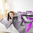 thumbnail image 3 of Homewish Purple Spiral Swirl Full Size Comforter Sets,Modern Abstract Art Bedding Comforter Set,Black Reversible,3pcs,1 Comforter and 2 Pillowcases, 3 of 7